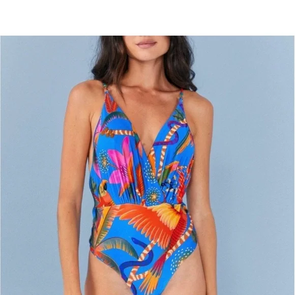 New FARM Rio Macaw Party One Piece Swimsuit - Picture 7 of 7